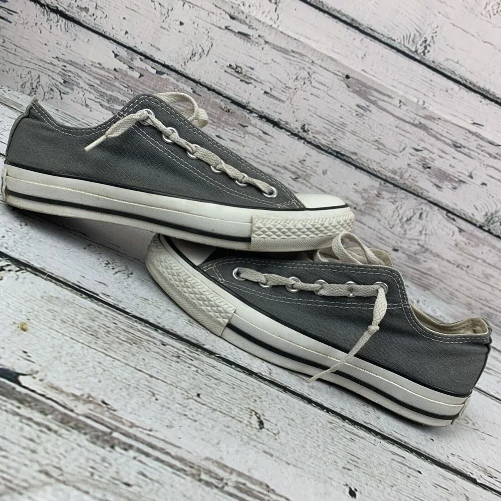 Converse [Size‎ Women's 7 Men's 5] Low Top Gray Canvas Sneakers Lace Up - Picture 7 of 10